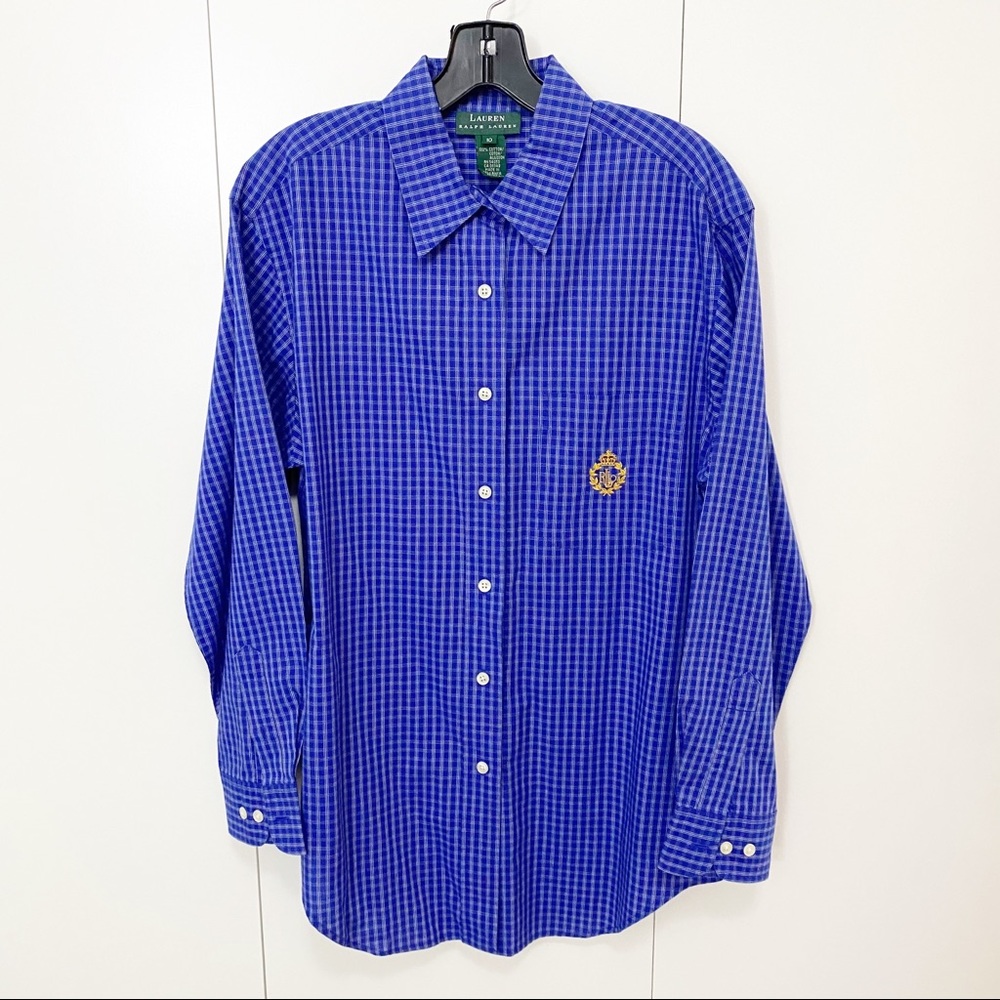 Lauren Ralph Lauren Royal Blue Button Up Blouse
